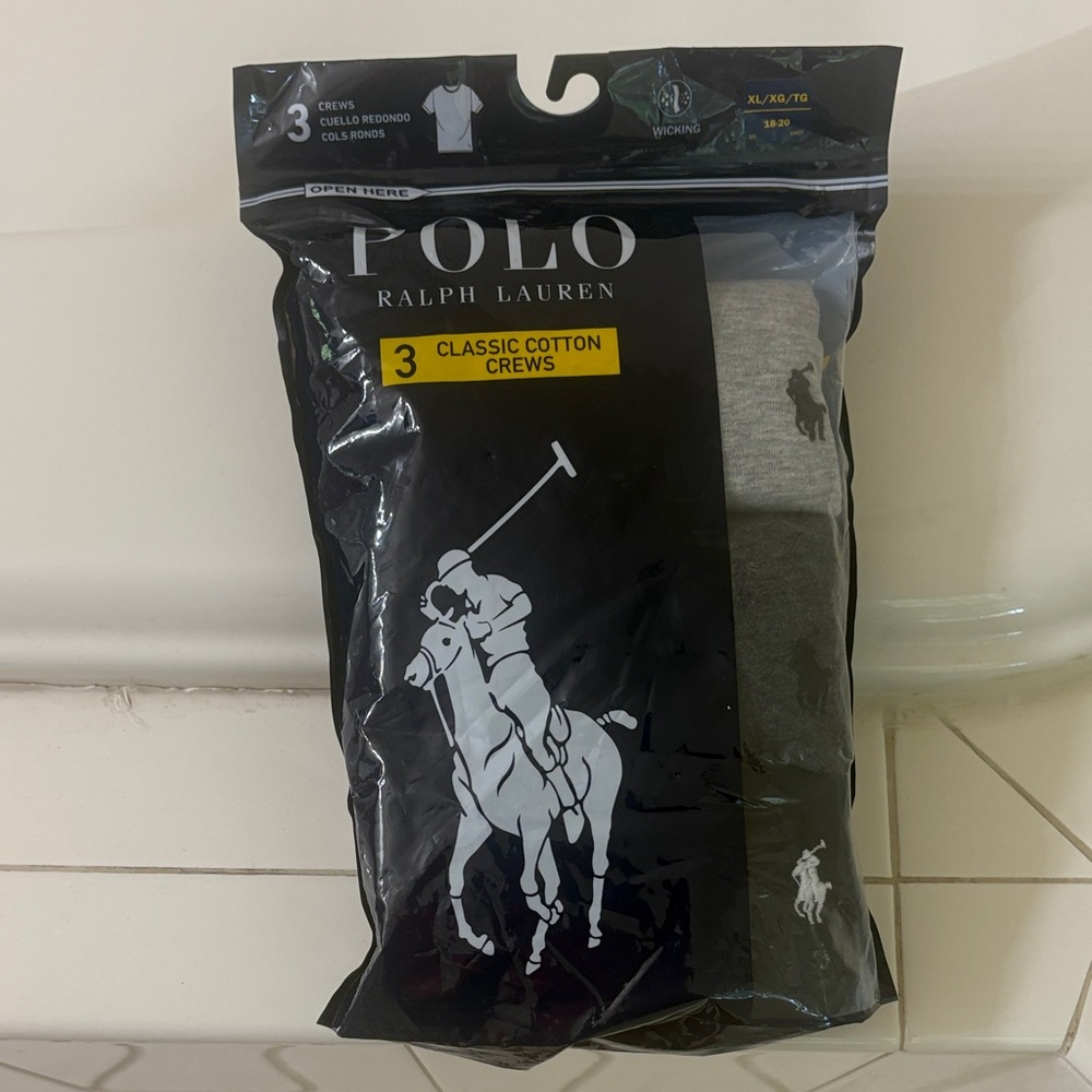 Ralph Lauren Polo Black and Gray Cotton Crews